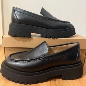 Banana republic women’s platform italian leather lug sole loafers